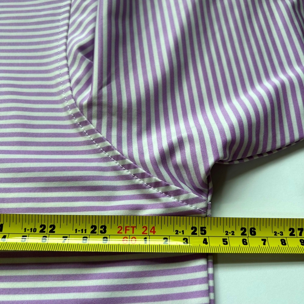 FootJoy Mens XL ProDry Striped Golf Polo Shirt Purple White Short Sleeve 25565 - Picture 6 of 9